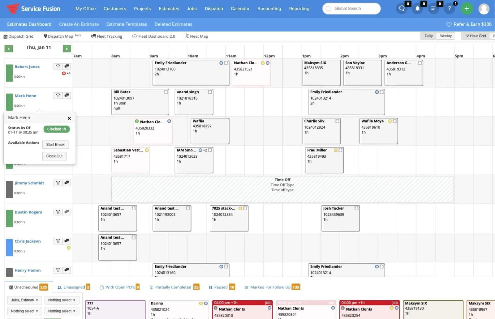 Service Fusion software screenshot