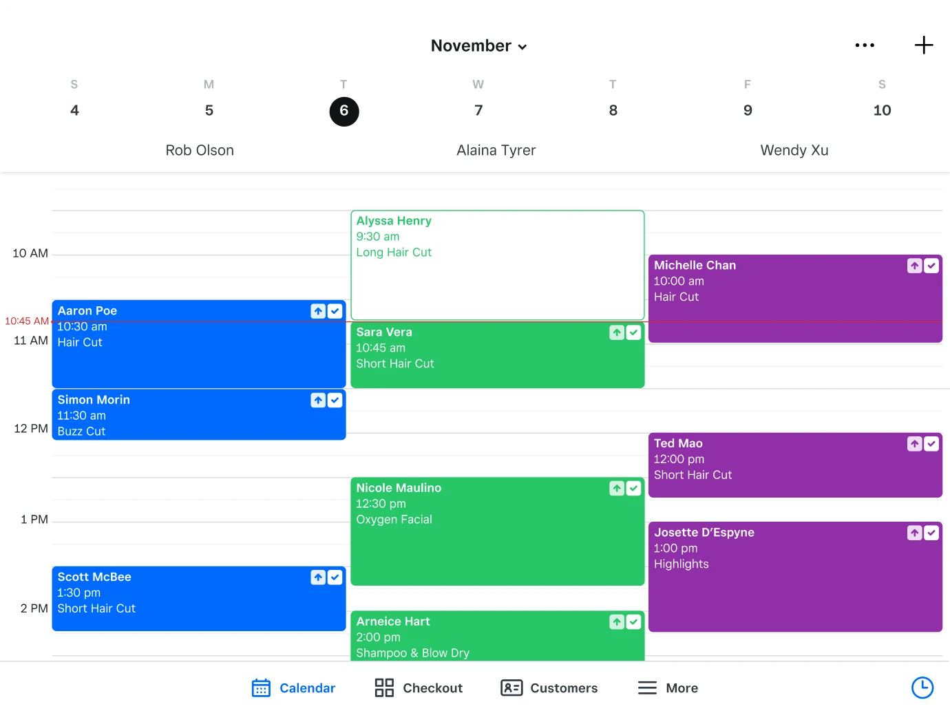 Square Appointments software screenshot